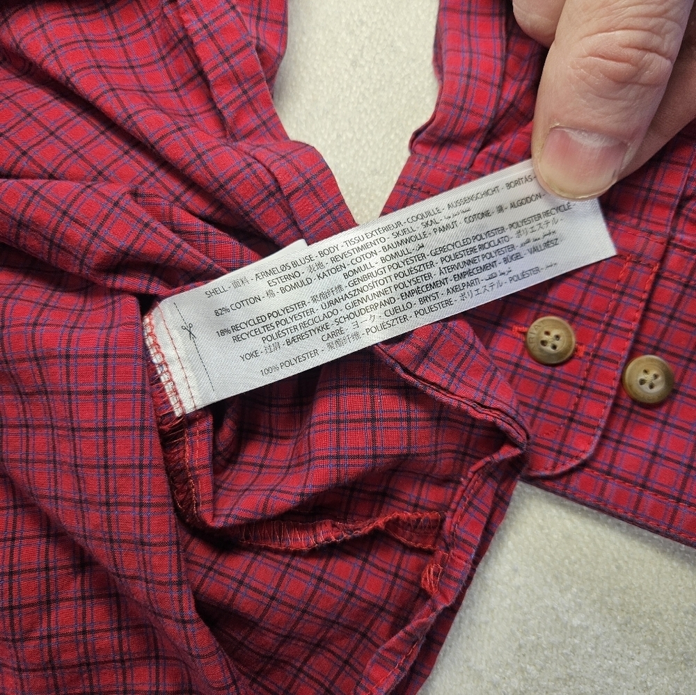 Ariat Pro Series Shirt Large Red Plaid Western Vent Fitted Button Down - Picture 7 of 9